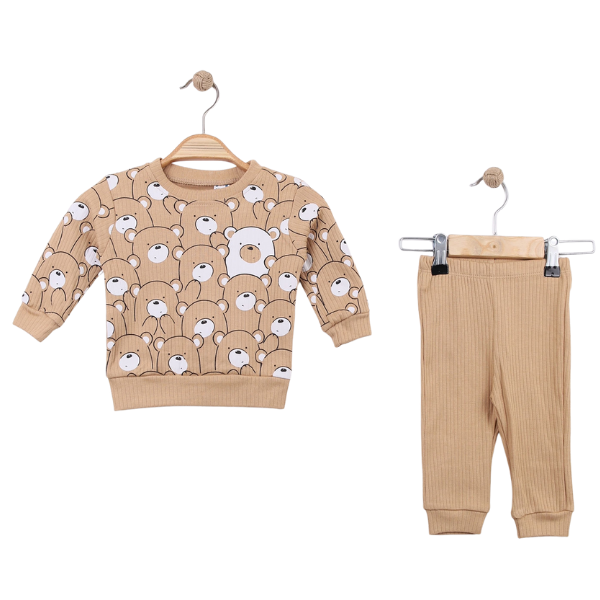 Fitilli Ayıcık Desenli Erkek Bebek Takım - Görsel 3