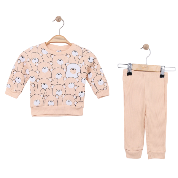 Fitilli Ayıcık Desenli Erkek Bebek Takım - Görsel 2